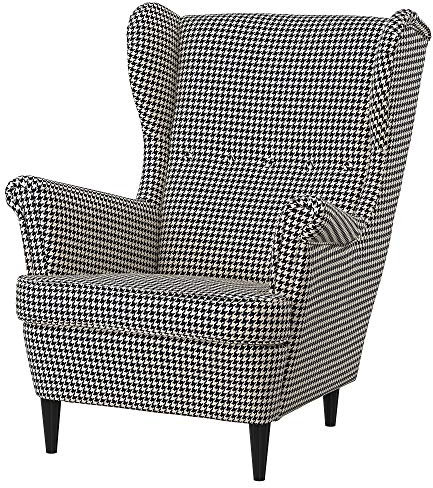 IKEA STRANDMON Wing Chair, Vibberbo Black/Beige