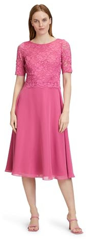 Vera Mont Damen Cocktailkleid mit Spitze 46, Rose Pink