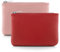 TIESOME Lot de 2 porte-monnaie en polyuréthane avec fermeture éclair et motif litchi pour femme - Mini porte-monnaie pour femme - Pour carte de crédit, carte d'identité, clé, casque, rouge à lèvres,
