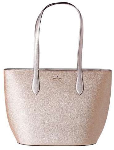 Kate Spade New York Kate Spade Glimmer Schultertasche mit Reißverschluss oben, groß, glitzernd, Urlaub, Gold, Large