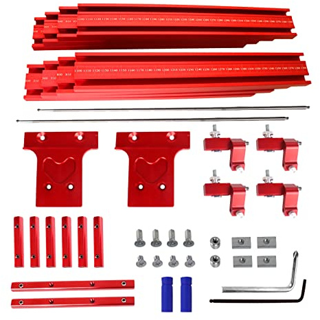 Parallelschienenführungssystem Aluminiumlegierung Kreissäge Schienenset | Feste Führungsschienenhalterung, T-Nut, T-Schiene, Gehrungsschiene, Vorrichtungsschlitz-Fräser, für Holzbearbeitungswerkbank