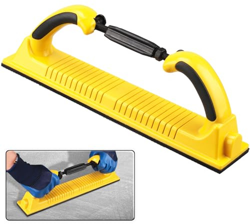 Shineboc Multifunction Manual Sanding Tool for 70mm Mesh Sand, Adjustable Flexible Sanding Block with Handle Lightweight Hand Sanding File Block for Woodworking Cars Walls