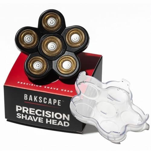 Bakscape Herren Back Shaver Starter Kit 2.0 Ersatz Titan Präzisionsscherkopf: sechs schwenkbare Folien für mühelose, glatte Rasur, Körper & Kopf in jede Richtung