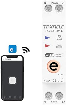 Ewelink WiFi SMART disyuntor Switch time Relay temporizador 1P + n 10a 16a 202a 25a 32a 40a 63a 110v 220V control de voz remoto inalámbrico (25A)