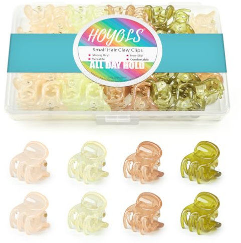 HOYOLS 36 Pcs Mini Haarclips für Styling, bunte kleine Kunststoff Kiefer Kralle Clips Starker Halt für dünne dicke kurze Haar Zubeh?r für Frauen und M?dchen (Herbst Flüstern)