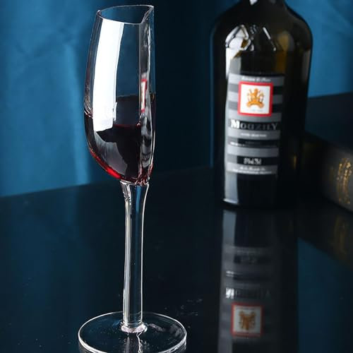Zibeem Demi Verre À Vin, Verre À Vin Rouge Transparent, Verres À Vin Blanc, Verre À Vin Amusant Coupé En Deux, Verre À Long Pied, Verre À Vin En Crista l, 140 Ml