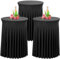 Babenest Schwarz 70x110 Stehtisch Hussen mit Rock, 3er Set Stretch Tischhussen Runder Cocktail Tischrock, Tischdecke Stehtisch Abdeckung für Bistrotisch, Bartisch, Party, Hochzeit, Banketttisch