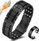 Cigmag Lymphdrainage Magnetarmband Herren Ultrastarke Magnete Reines Titan verstellbar mit Entnahmewerkzeug und Geschenkbox (Schwarz)
