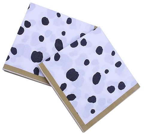 KOMBIUDA 40blätter Partyservietten Mit Kuhmuster Dekorative Bedruckte Einwegservietten Aus Holzstoff Packung