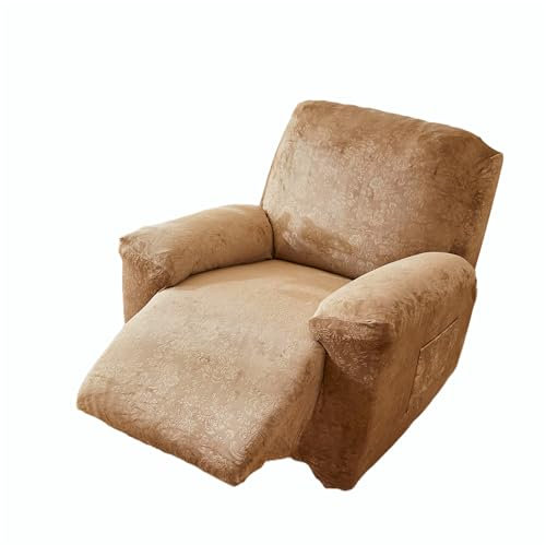 EBETA E Sessel-Überwürfe Sesselschoner, Stretchhusse für Relaxsessel Komplett, Schutzhülle aus elastischem Sessel Ohrensessel (Geprägt-Khaki)