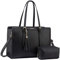 LOVEVOOK Laptop Bags for Women 17.3 inch Large Handbags & Shoulder Bags Leather Tote Bag with Compartments Ladies Teacher Work Bag Waterproof Cross Body Bag for Office Business School Shopping Black