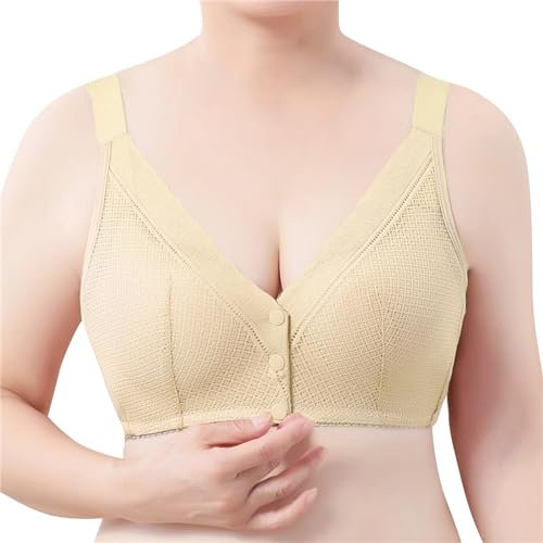 Generico Top Senza Spalline Coppe Silicone Adesive Sport Reggiseno up Wireless a Copertura Totale con Spalline Regolabili. Reggiseni Comodi per Tutti i Giorni Top Senza Spalline Coppe (Beige, D)