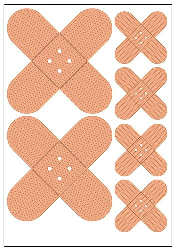 Daged Pflaster Aufkleber - Carstyling Sticker Set - 6 Stück - Tuning - PKW - Auto Motorrad Quad Bike JDM OEM Racing Fun