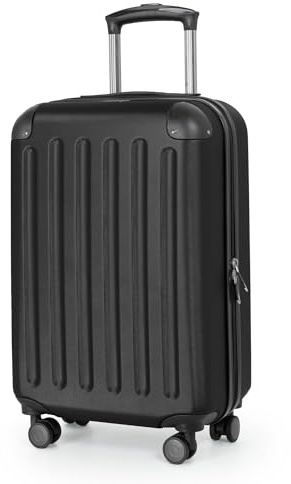 Hauptstadtkoffer Spree Kabinentrolley 55x35x20 cm, nur 2,3 kg – Handgepäck Koffer 33L mit ABS-Hartschale, 4 Doppelrollen, Teleskopstange, Bordgepäck für Flugreisen, schwarz