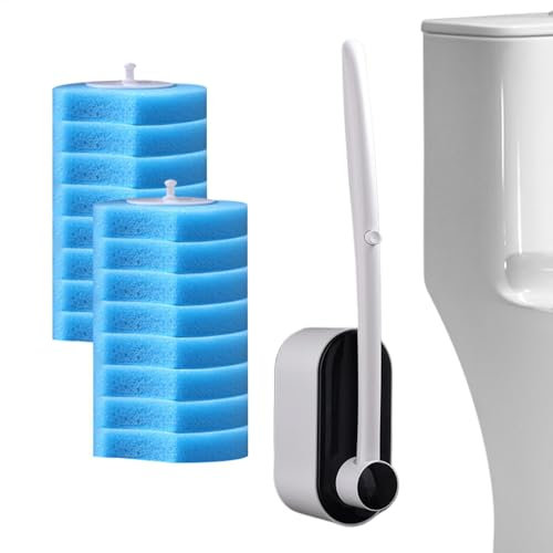 Toilet Scrubber With Refills | Limescale Remover - Stain Remover With 16 Toilet Cleaner Refill Pads For Rust, Cleaning Toilet