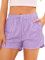 Wikoan Bas de Pyjama Femme Coton Court Pantalon de Nuit Été à Carreaux Short Pyjama Grande Taille avec Poches Violet Clair S