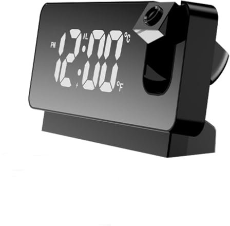 CEWROM Projektionswecker für Schlafzimmer, Digitaler Wecker mit Temperatur, Zeit Projektion, LED Digitaluhr, Digitalanzeige Tischuhr für Schlafzimmer, Decke, Wand, 12/24 Stunden