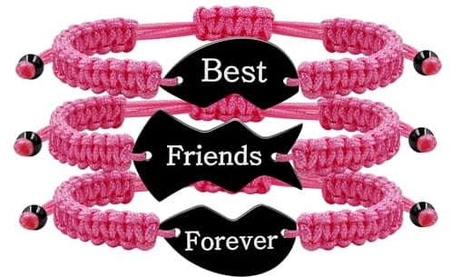 Zircobic 3-teiliges personalisiertes Herz-Puzzle-Armband-Set, exquisite handgewebte verstellbare Armbänder, lasergravierte Edelstahl-Freundschaftsschmuck