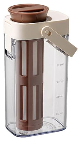 Cold Brew Coffee Maker, Iced Tea Pitcher Brewer, 9,06 x 4,96 x 3,5 pulgadas Tarro de resistente con asa Ideal para té helado, limonada, hogar, trabajo y bebidas de verano