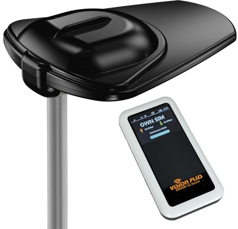 Vision Plus Status 570 Directional TV & Wi-Fi Antenna with 5G Router for Caravan, Campervan & Motorhome - Black