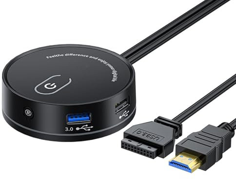 Desktop Power Switching With USB And 3.5mm Auditory External PC Retarts Power Button For Streamlined Workspaces Setups