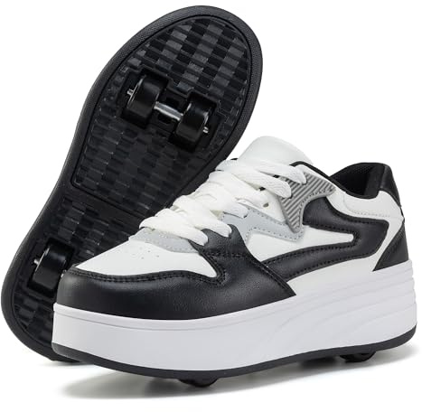 ANEFUN Rollschuhschuhe für Damen und Mädchen, Turnschuhe mit abnehmbaren Rädern, Sportschuh, geeignet für Halloween, Weihnachten, Geburtstag, Party, Geschenke