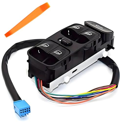 ZAMDOE A2038210679 Interruptor de la Ventanas Botonera Elevalunas Delantero Izquierdo para Mercedes-Benz Clase C W203 C180 C200 C220 C230 C240 C270 C280 C30 C320 C350 Lado del Conductor