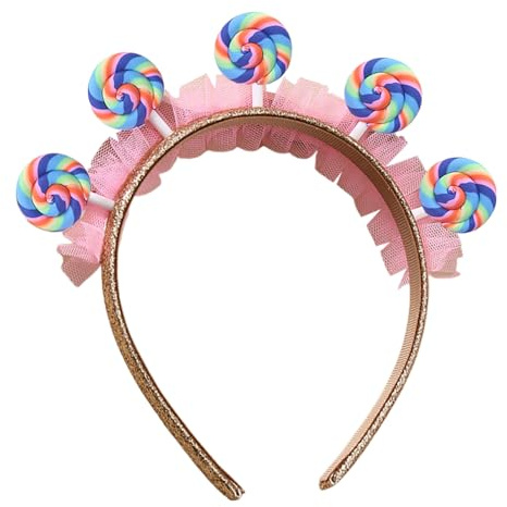 -Stirnband – rosa Lollipop-Haarreifen, niedliche Haar-Accessoires, bequemes -Mädchen-Stirnband, leichtes Design | Süßigkeiten-Stirnbänder