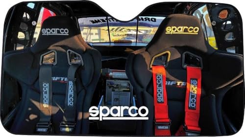Sparco Parasol de Aluminio DISEÑO Asientos ventosas 130 x 70 cm y Universal