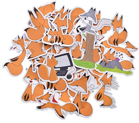 Kesheng 40x Aufkleber Sticker Fuchs Khaki Orange Tagbuch Reisebuch Scrapbooking DIY