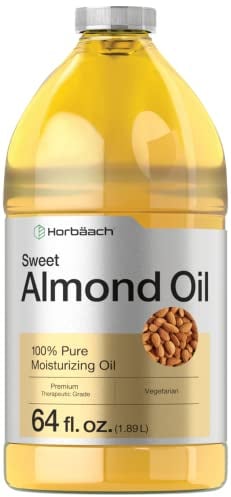 Horbäach Sweet Almond Oil | 64 fl oz | For Skin and Hair | Cold Pressed