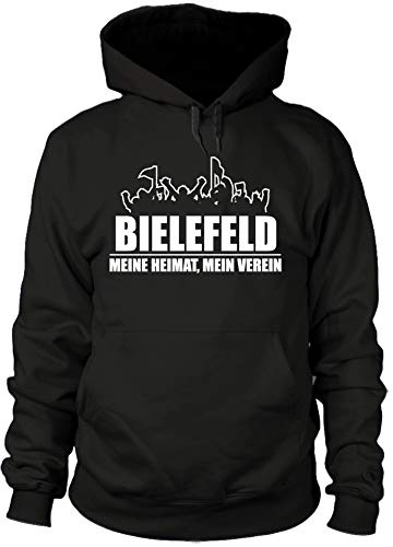 shirtloge - Bielefeld - Fanblock - Meine Heimat, Mein Verein - Fussball Fan Kapuzenpullover - Größe S - 3XL