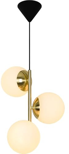 Nordlux Lilly Indoor Pendant/Ceiling Light Brass Metal, E14 3X40W with Adjustable Cable-Bedroom, Living Room, Kitchen, Office, Bedside or Study. IP20, Class 2 (Double Insulated)