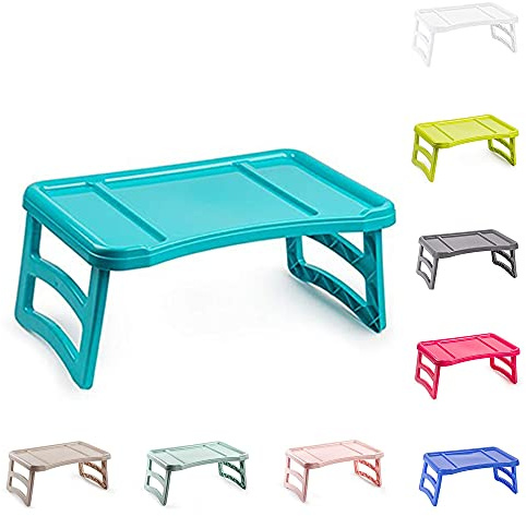 plastific Tray with Legs Folding Table for Breakfast or Lunch in Bed | 51 x 33 cm, One Size (Turquoise)