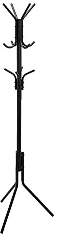 Amazon Basics Mantel-und Kleiderständer aus Metall, 49.5 x 49.5 x 169 cm (L x W x H), Schwarz