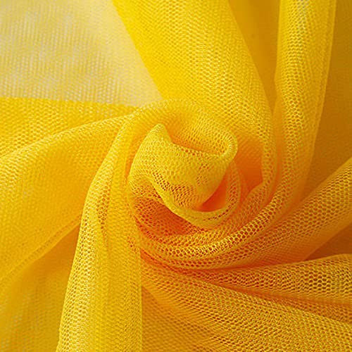 160cm x 1m Tüll Stoff Tüllband Tüll Dekostoff für Hochzeit Geburtstag Weihnachten Fest Kommunion Party Deko,Nähen von Brautschleiern Hochzeitskleid Tischläufer Tutu Röcken Geschenk-Schleife, Gelb