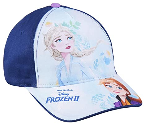 Cap für Kinder Frozen - Dunkelblau - Geeignet von 2 bis 8 Jahren - Aus Baumwolle und Polyester - Kinder Cap Anna und Elsa mit Verstellbarem Klettverschluss - Original Produkt in Spanien Designed