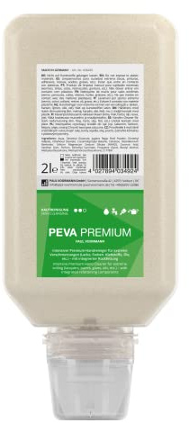 PEVA PREMIUM - Premium Handreiniger mit besonders intensiver Wirkung, 2 Liter Softflasche, 6 Stück