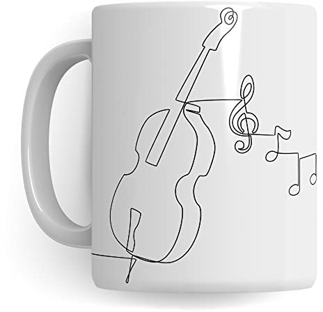 Kontrabass Tasse - Musik Geschenk für Kontrabassist - Kaffeetasse Basss Bassist Musiker Kontrabassspieler - Instrument Geschenkideen Kontrabassisten Zeichnung Design Kaffee-Becher