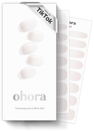 ohora Halbgehärtete Gel-Nagelstreifen (N Schleier) – Funktioniert mit allen Nagellampen, Salonqualität, langlebig – inklusive 2 Vorbereitungspads, Nagelfeile und Holzstab