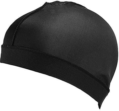 Unisex Shipy Dome Cap Wide Band Stretchy Durag Fleck Perücke Mütze Weiche Atmungsaktive Turban Für Erwachsene Männer Frauen - Schwarz
