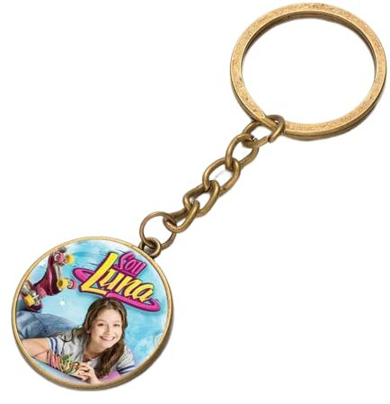 Soy Luna, Glas-Anhänger, Soy Luna, Vintage-Stil, Silber/Bronze, Geschenk für Kinder, braun, 25