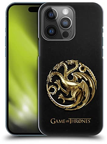 Head Case Designs Offizielle HBO Game of Thrones Gold Targaryen Embossed Sigils Harte Rueckseiten Handyhülle Hülle Huelle kompatibel mit Apple iPhone 14 Pro