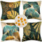 Wasserdichte Kissenbezug 45x45 cm 4er Set Kissenbezüge Gold Sofa Couch Wohnzimmer Dekokissen Kissenhülle Landhausstil Zierkissen Leinen Garten Outdoor Sofakissen Couchkissen Frühling Kissenbezug Grün