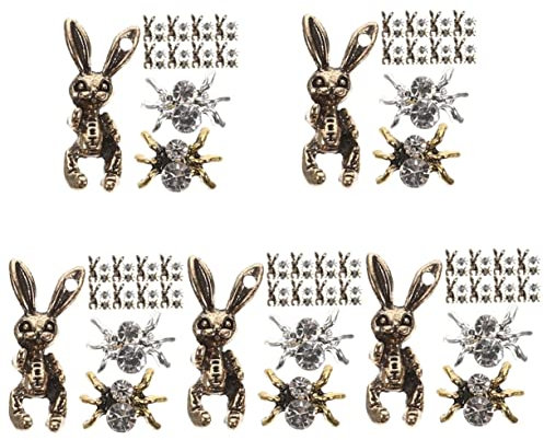 BIUDECO 150pcs Spider Nail Charms Nail Accessories Unique Decor for Home Salon Use