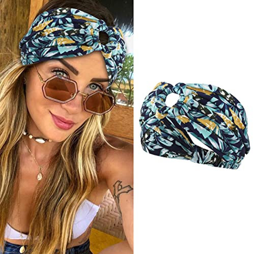 Fashband Fasce elastiche per capelli in stile bohémien, con fiori, per yoga, accessori per capelli per donne e ragazze (boho)