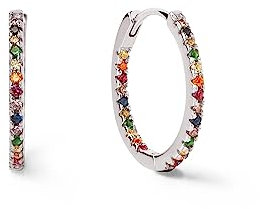 SINGULARU - Gleam Colors Ohrringe. Sterlingsilber mit Rhodium-Beschichtung und Zirkonia. Schmuck für Damen.