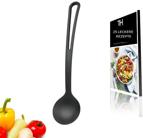 Thiru Kitchen Aid Wok Spoon - Ultra Heat Resistant - Discolouration Resistant and Gentle on the Pan - Includes E-Book with 25 Recipes - Dishwasher Safe - Quality Made in Germany
