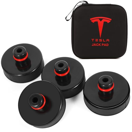 Nanaholy Jack Pad Kompatibel mit Tesla Model Y/3/X/S Ersatzreifen Kit Lifting Pucks Adapter Werkzeug mit Aufbewahrungskoffer Wagenheber Ständer für Tesla Zubehör 2024 2023 2020-2017 Akku und Chassis