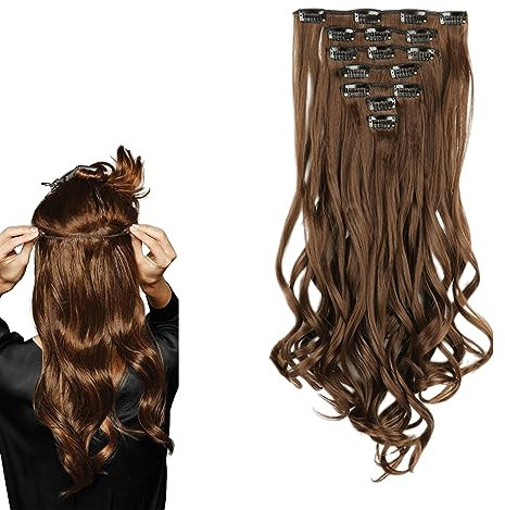 prinfantasy Hair Extensions Haarteile Zum Anstecken Elegance Hair Extensions Ponytail Clip in Extensions Echthaar Haarverlängerung Haarteile Clips für Frauen Günstig MW083